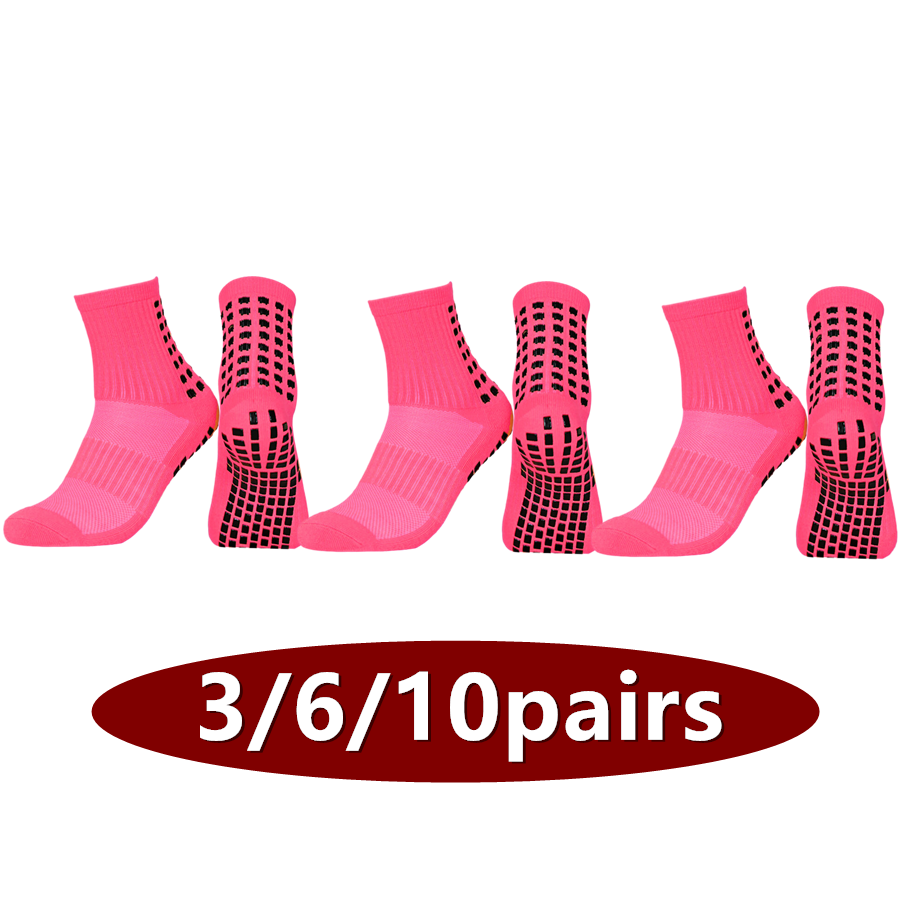 Sports Socks - 3/6/10 คู่ ถุงเท้ากีฬาแบบไม่ลื่นสำหรับทุกเพศ เหมาะสำหรับการออกกำลังกาย ปั่นจักรยาน วิ่ง