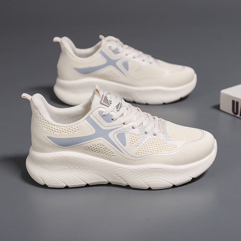 Running Shoes Women - ฤดูใบไม้ผลิรองเท้าใหม่สำหรับผู้หญิงแฟชั่นสีรองเท้าผ้าใบระบายอากาศได้ดีรองเท้าวิ่งกีฬาลำลองสาวผูกเชือกรองเท้ากีฬา