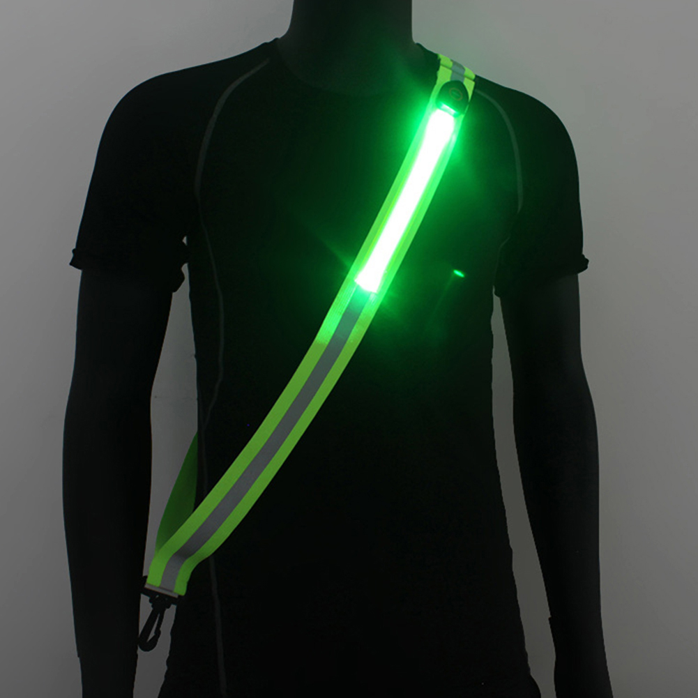 Running Visibility Gear - เข็มขัดสะท้อนแสง LED สำหรับวิ่งกลางคืน ชาร์จ USB ได้