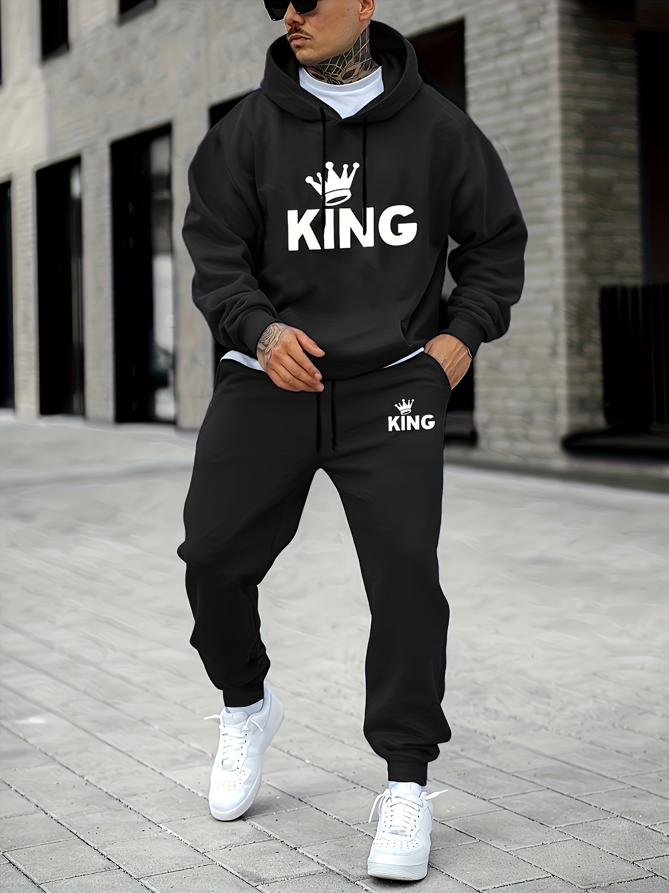 ชุดวอร์มพิมพ์ลายมงกุฎ KING สำห - Joggers Pants บทวิจารณ์และราคา
